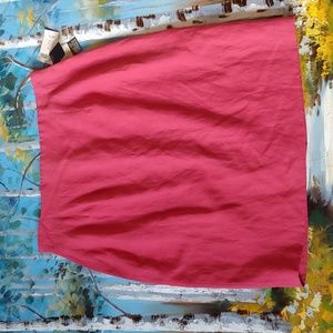 Vtg Textured Silk Linen Blend Pencil Skirt, Dusty Red